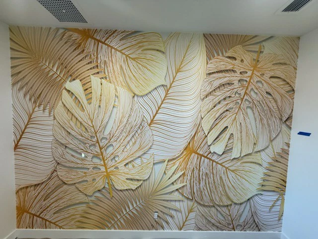 Elegant residential wallpaper installation
